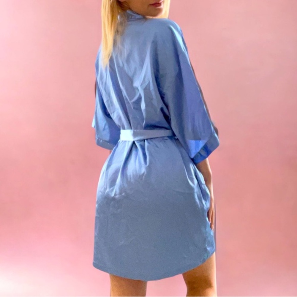 Baby blue satin robe